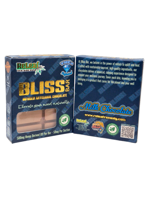 Bliss Bar Infused Milk Chocolate 500mg